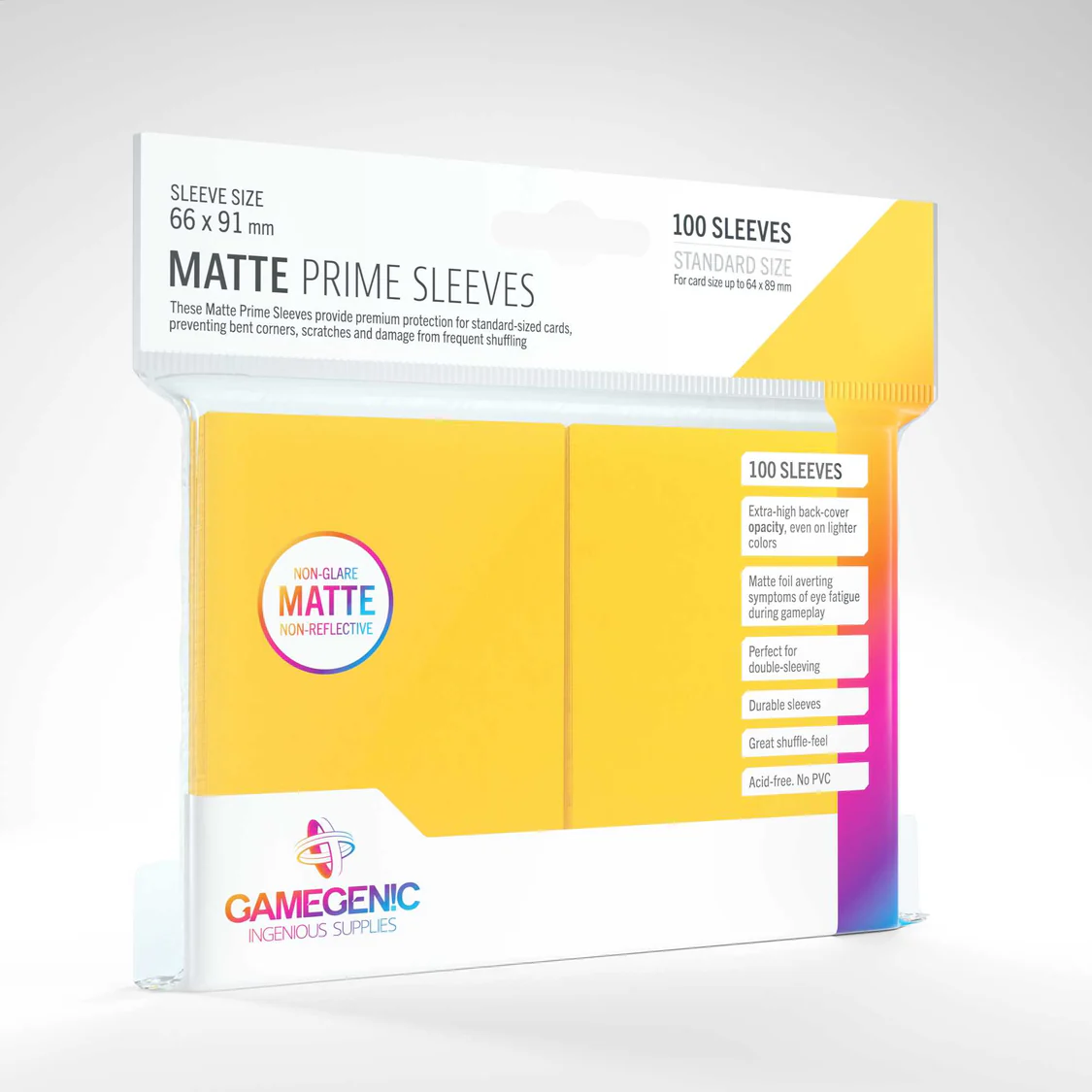 Gamegenic Matte Prime Sleeves Yellow (100 ct.)