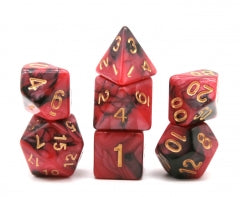 Red Fireworks Polyhedral Dice Set