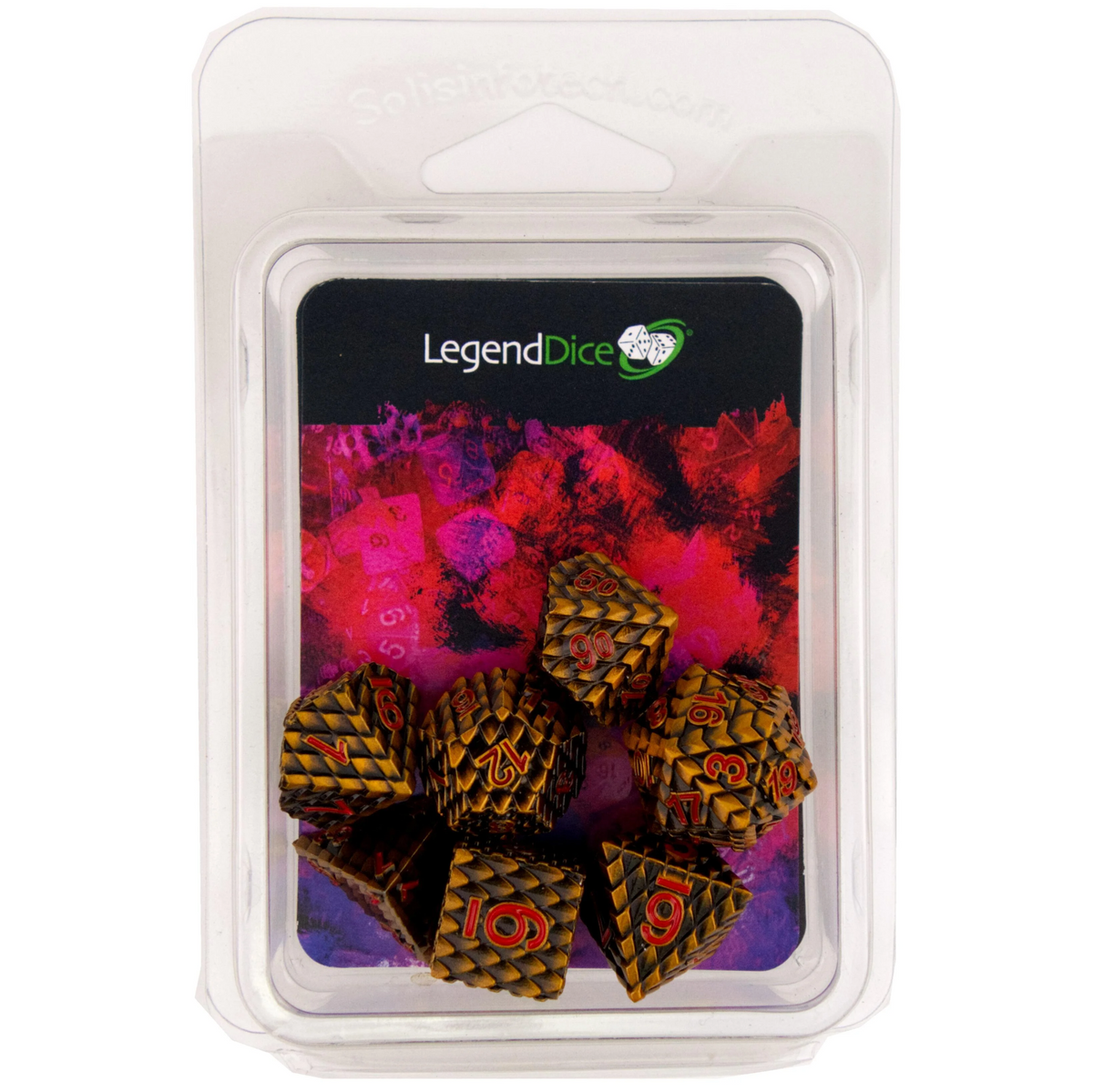 Poly Dice Set - Metal - Scale Dark Bronze (Red)