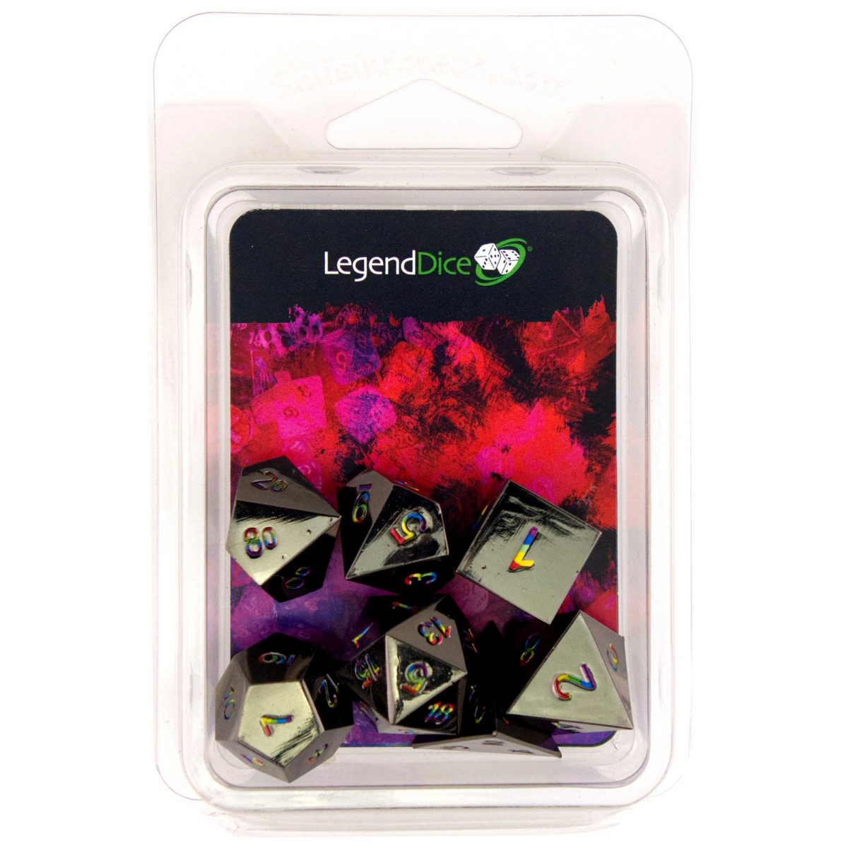 Poly Dice Set - Metal - Gunmetal Rainbow