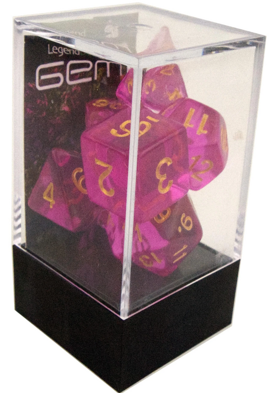 Poly Dice Set - Gem - Magenta (Gold), Boxed