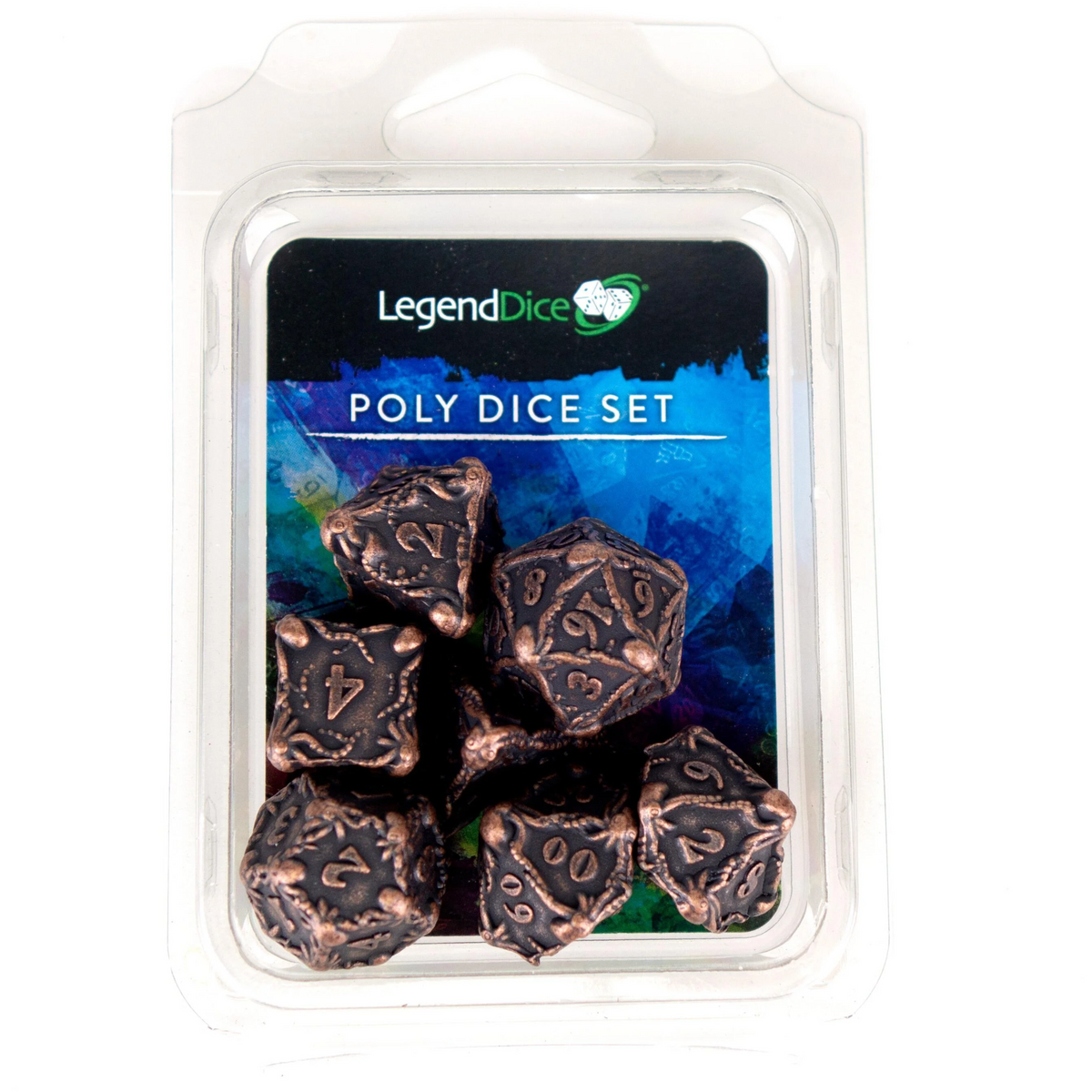 Poly Dice Set - Metal Cthulhu - Bronze