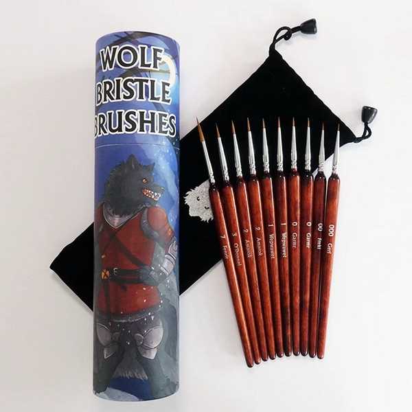 Wolf Bristle Brushes (10 brushes): Chronicle RPG Accessories