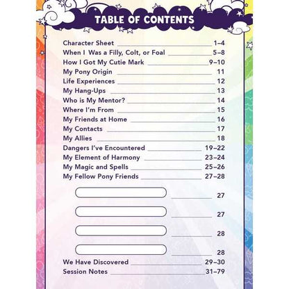 My Little Pony RPG: Character Journal