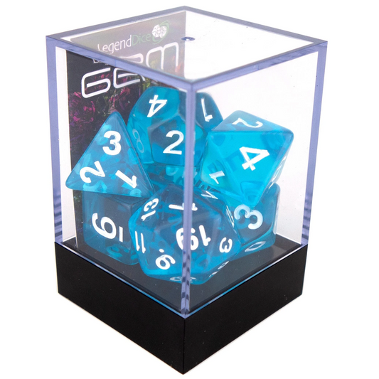 Poly Dice Set - Gem - Light Blue, Boxed