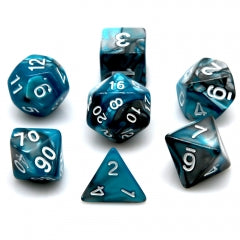 Blue and Silver Polyhedral Set