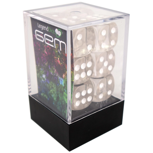 D6 Spot Dice - 16mm Gem Clear x12