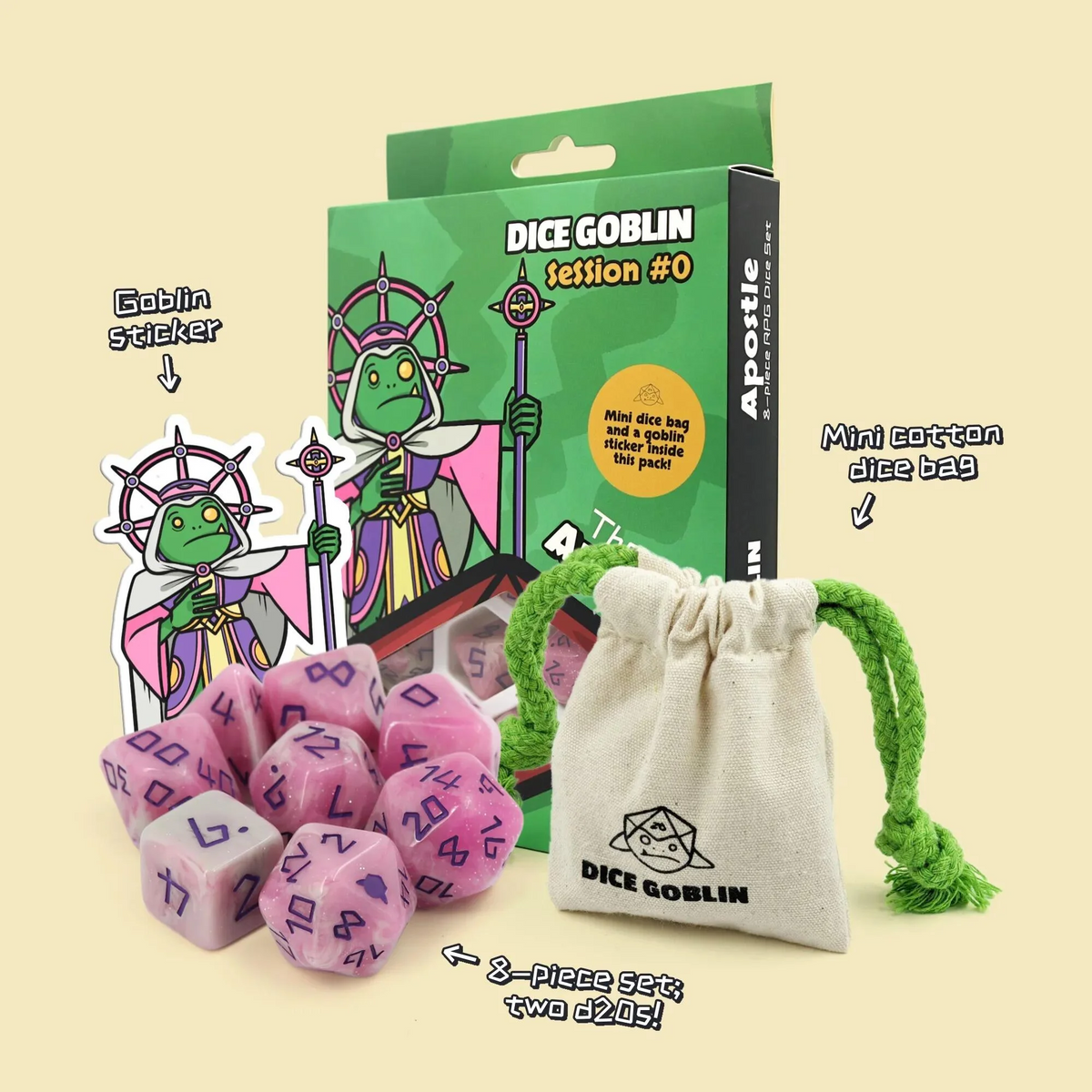 Dice Goblin Apostle 8 Dice Poly Set