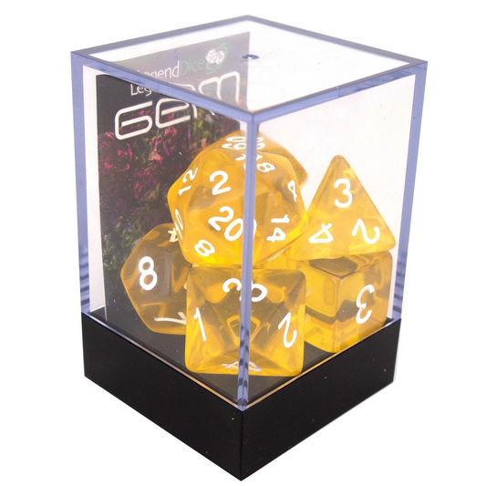 Poly Dice Set - Gem - Yellow, Boxed
