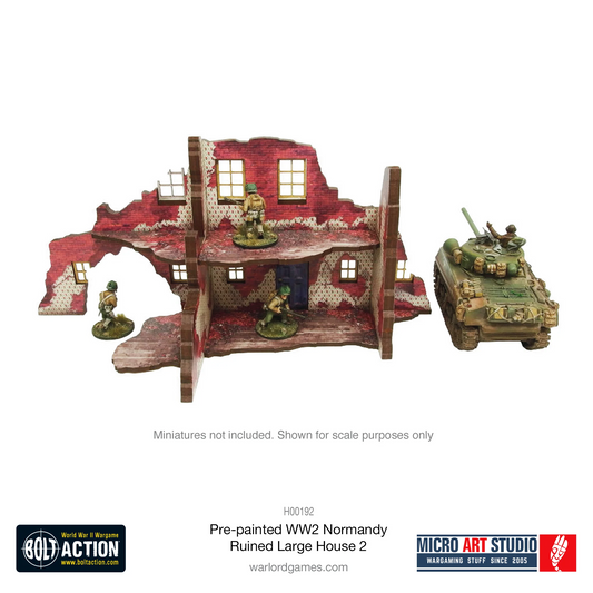 WW2 Normandy Ruined Large House 2 PREPAINTED