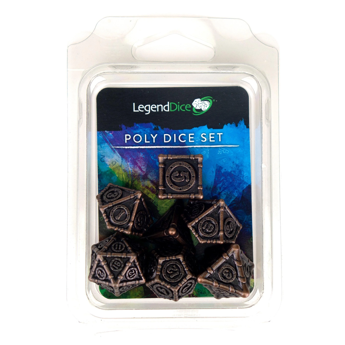 Poly Dice Set - Metal Industrial - Bronze