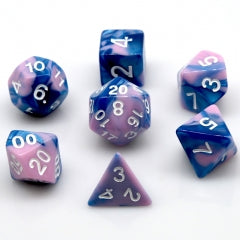 Blue and Pink Polyhedral Dice Set