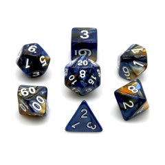 Blue and Orange Polyhedral Dice Set