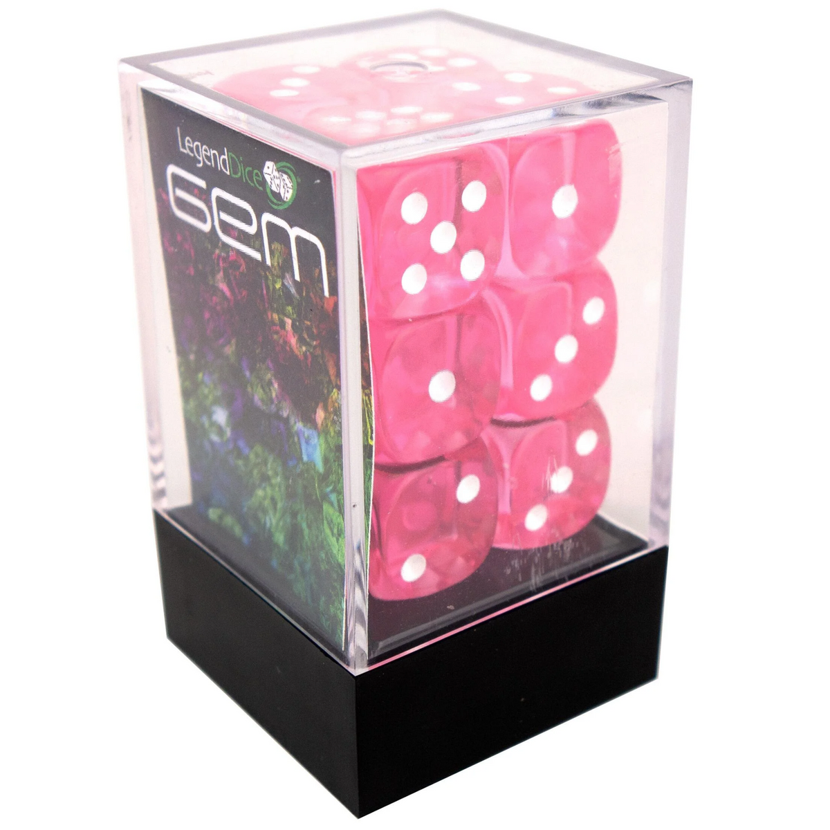 D6 Spot Dice - 16mm Gem Pink x12