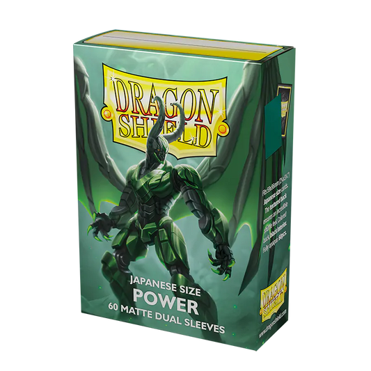 Dragon Shield – Japanese Size – Dual Matte Sleeve – Metallic Green – Power (60)