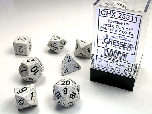 Arctic Camo - Speckled Polyhedral 7-Die Set