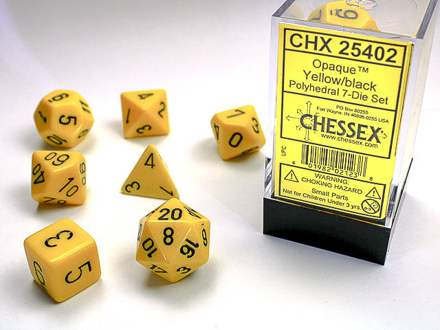 Yellow/black - Opaque Polyhedral 7-Die Set