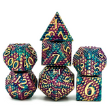 Gold Dragon Scale RPG Metal Dice Set - Foam Brain Games