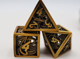 Hollow Golden Dragon RPG Metal Dice Set