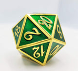 D20 Gold with Emerald - 35mm Extra Large – Foam Brain Games