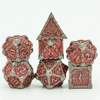 Dagger of Venom: Nightmetal and Garnet RPG Metal Dice Set