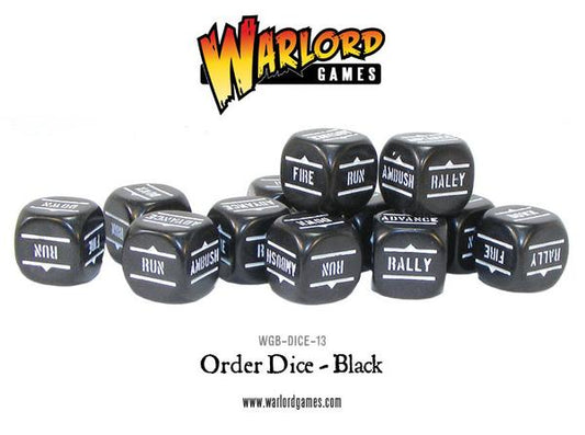 Bolt Action Order Dice: Black (12)