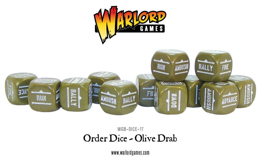 Bolt Action - Order Dice: Olive Drab (12)