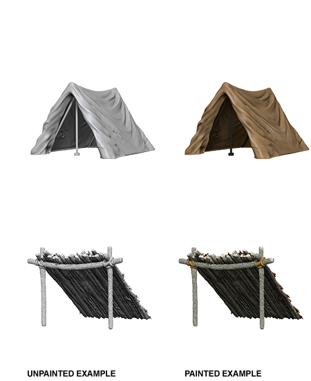 Tent & Lean-To: WizKids Deep Cuts Unpainted Miniatures