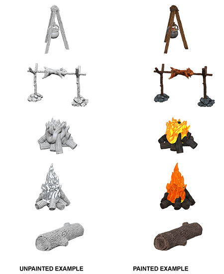 Camp Fire & Sitting Log: WizKids Deep Cuts Unpainted Miniatures